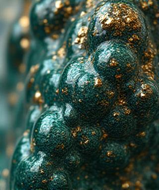 Close up of crystalline glaze optimized by AI