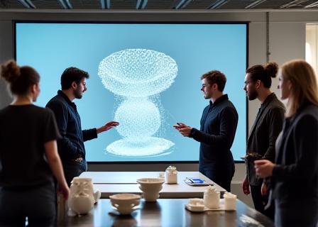 AI consultants discussing ceramic design automation